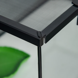 Terrarium en verre - vivarium reptiles & batraciens - habitat tortue - couvercle grillagé coulissant verrouillable - distributeur eau, thermomètre inclus - métal noir verre