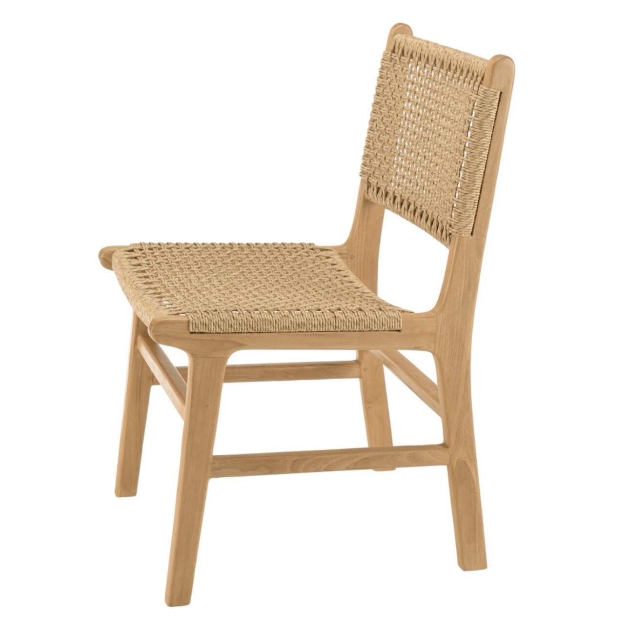 VALERIA - Lot de 2 chaises jardin teck naturel rotin synthétique beige