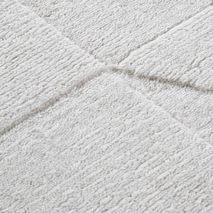 Tapis salon géométrique, relief tissé à la main, design authentique