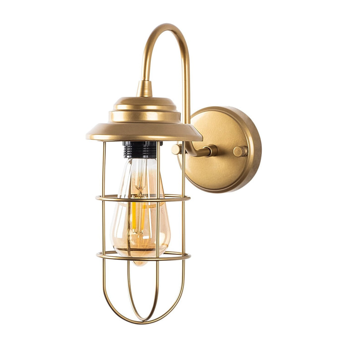 Aplique de pared, metal , oro, 12x25x32, casquillo E27 Max 40 W