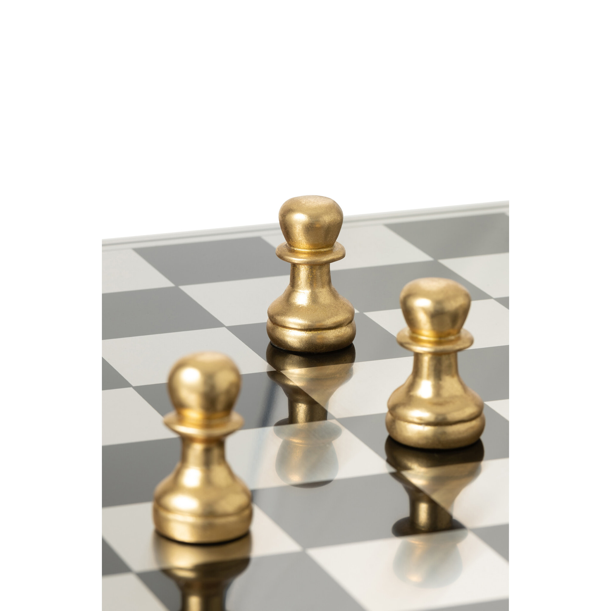J-Line décoration Pièce D'échecs Renne - polyrésine - or/blanc