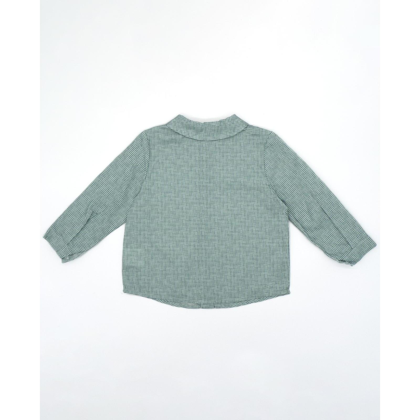 Camisa cuadro vichy verde y blanco