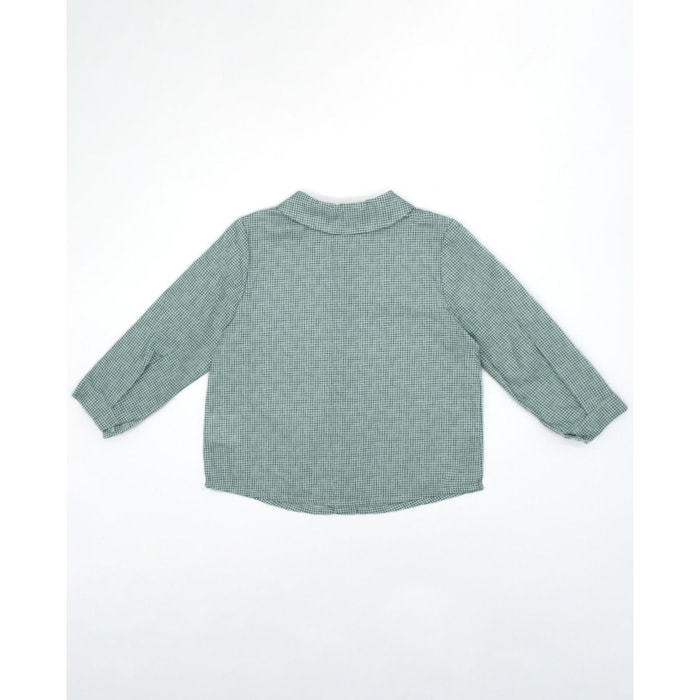 Camisa cuadro vichy verde y blanco