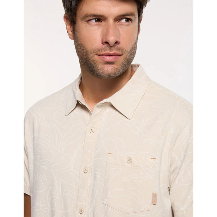 Camisa Manga Corta Beige - Paigeon