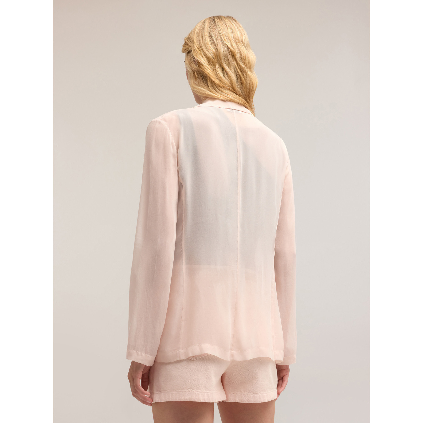 Motivi - Chaqueta desestructurada de georgette - Rosa