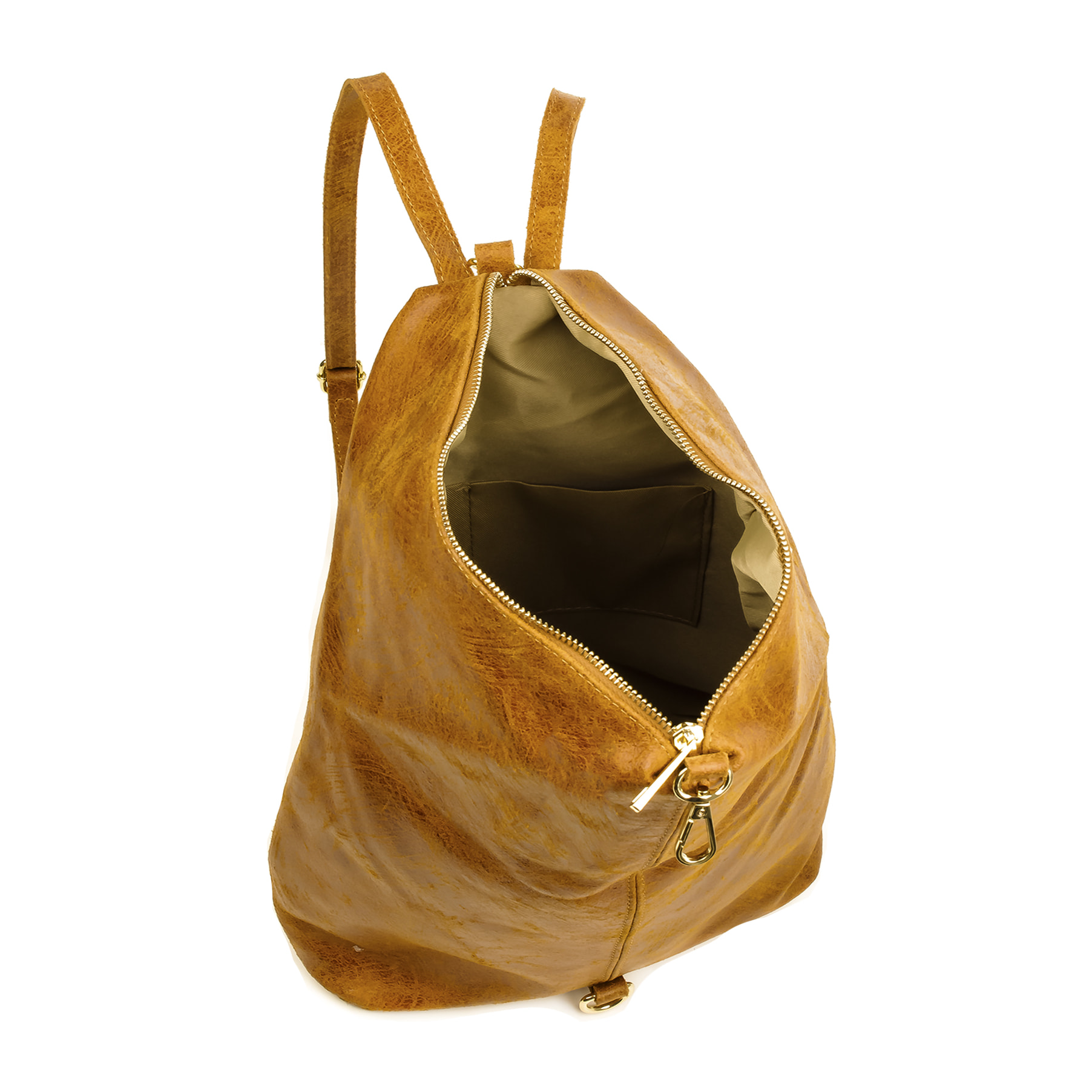 Lorena Bolso mochila Mujer.Piel auténtica Gamuza Lavado a la Piedra