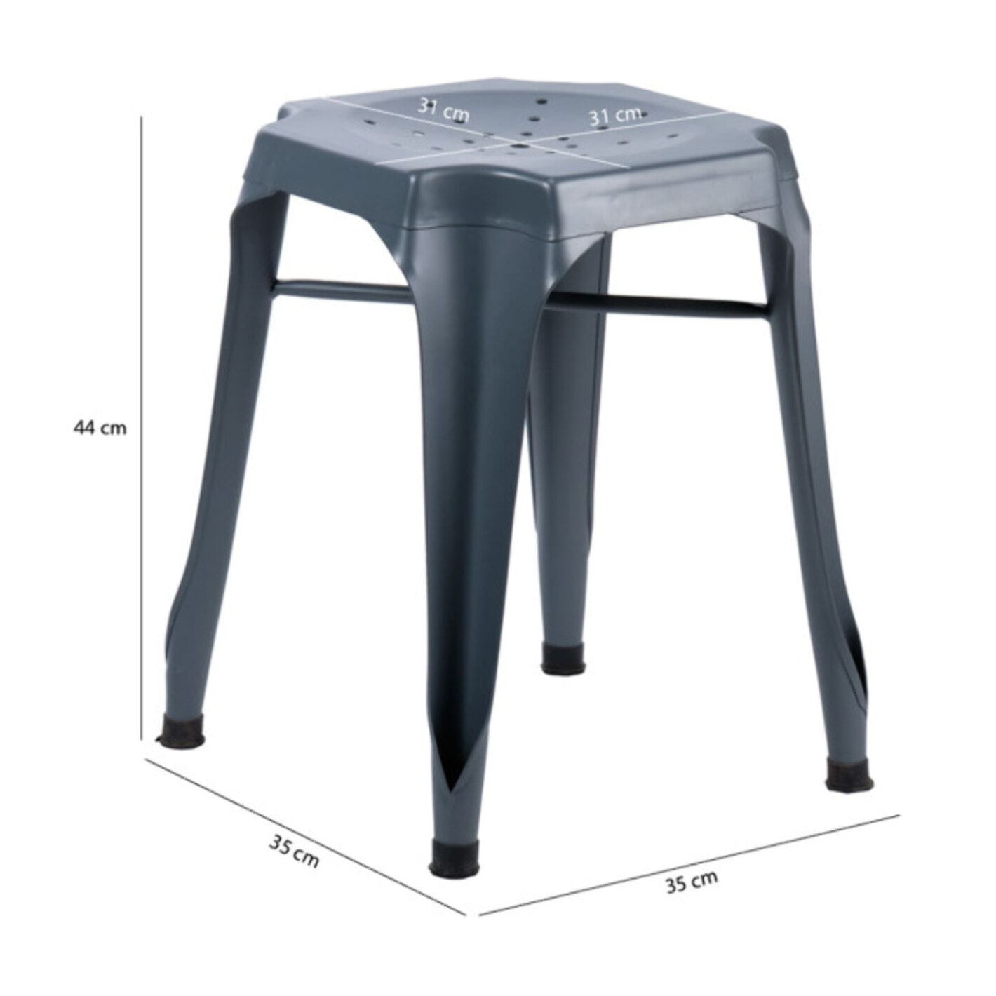 Tabouret en métal noir au style Industriel - STEAL