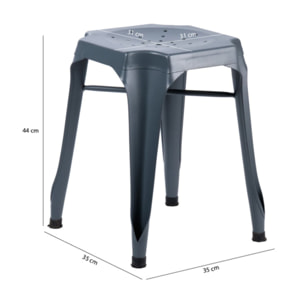 Tabouret en métal noir au style Industriel - STEAL