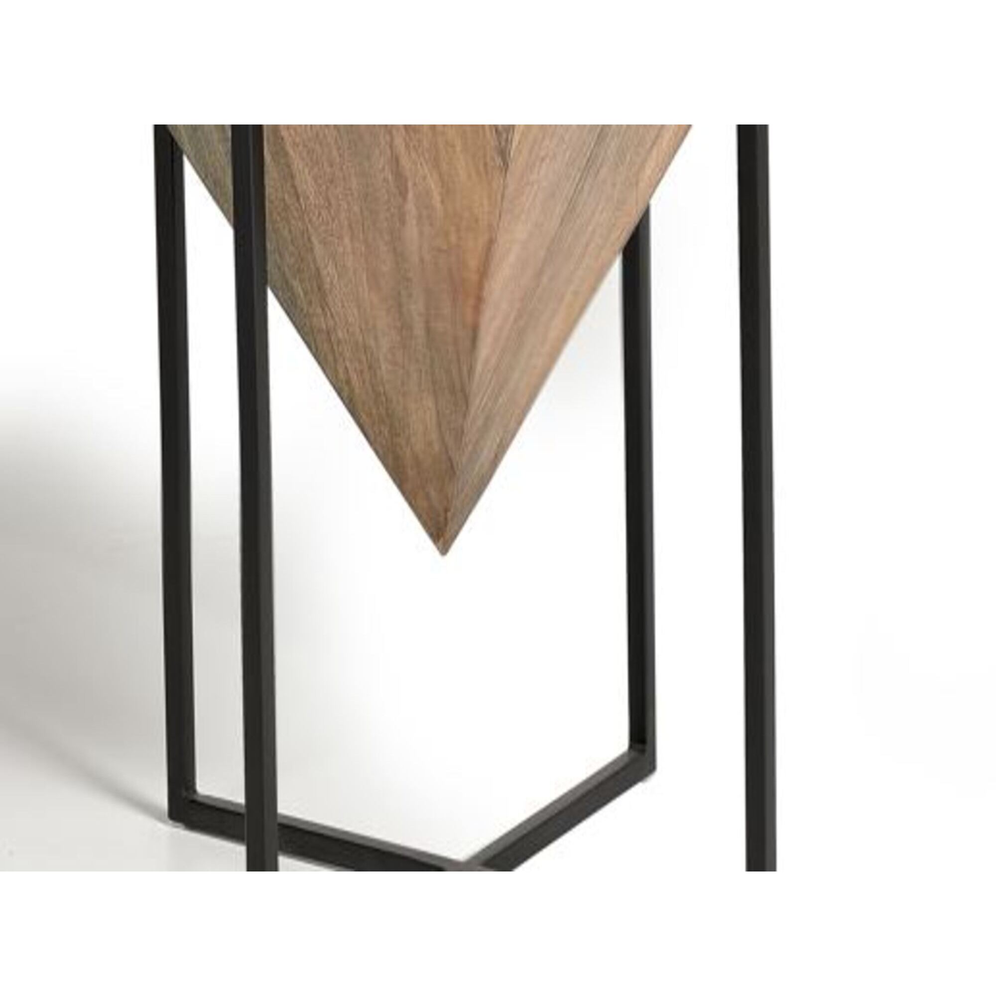 Mesa auxiliar - madera y metal - 63x50x50cm