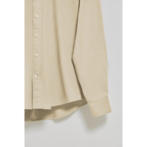 Camicia loose fit beige con logo Polo Club