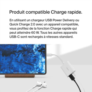 Adaptateur USB C BELKIN USB-C vers USB-C/Jack 3.5mm