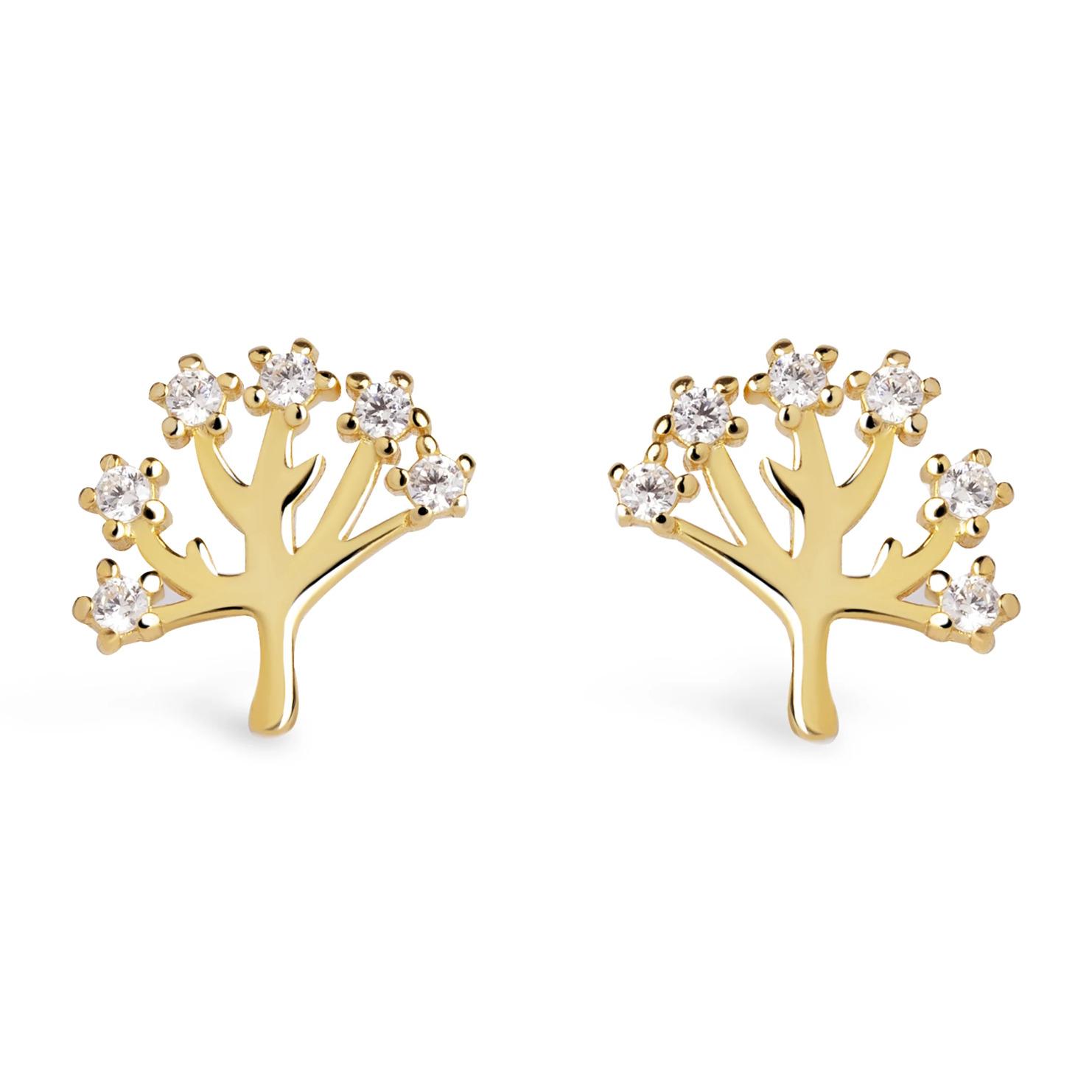 Pendientes Tree of Life Plata Baño Oro