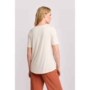Kocca - T-shirt minimal in viscosa Donna, Tinta unita, Girocollo