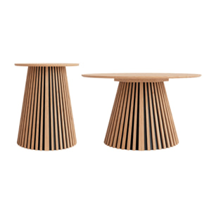 Freya - ensemble table basse et bout de canapé - Effet chêne