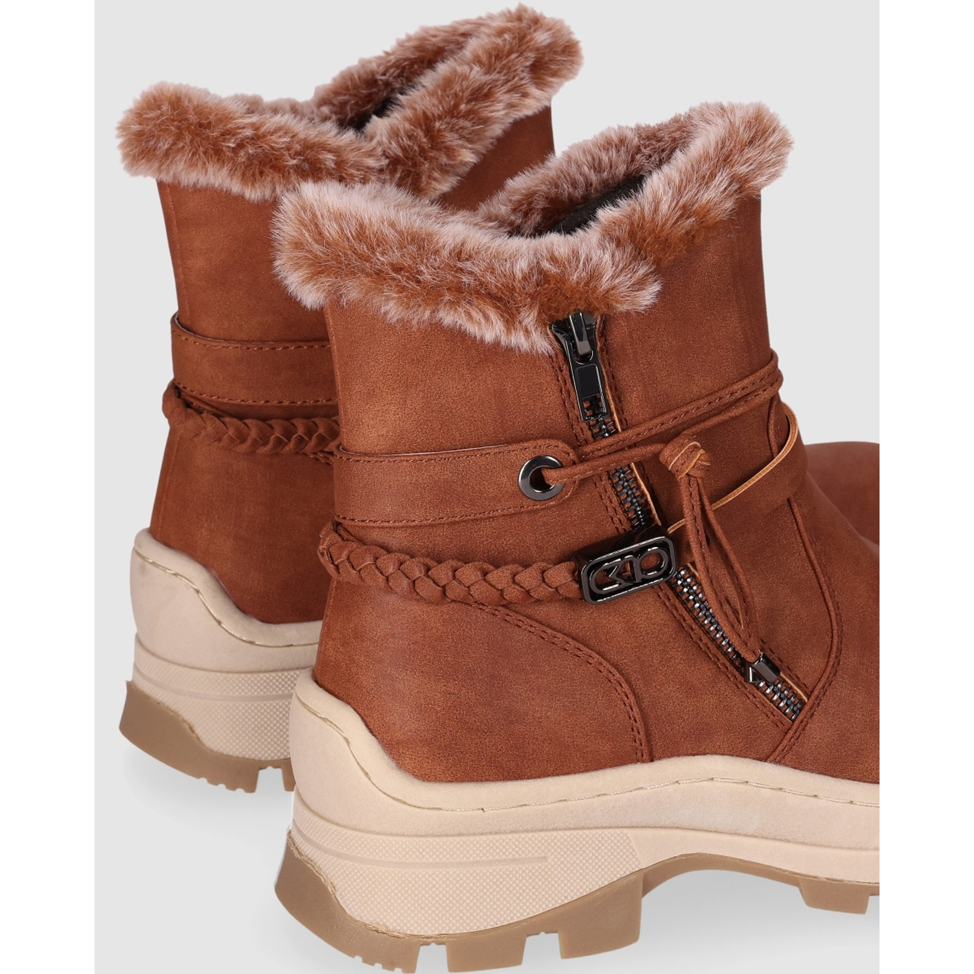Botines de Piel Sintética - Cuero - Tacón: 5 cm