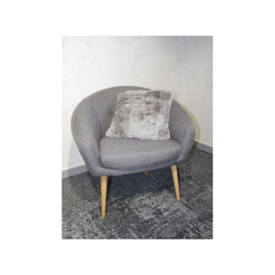 Coussin gris doux en fausse fourrure - COCOON