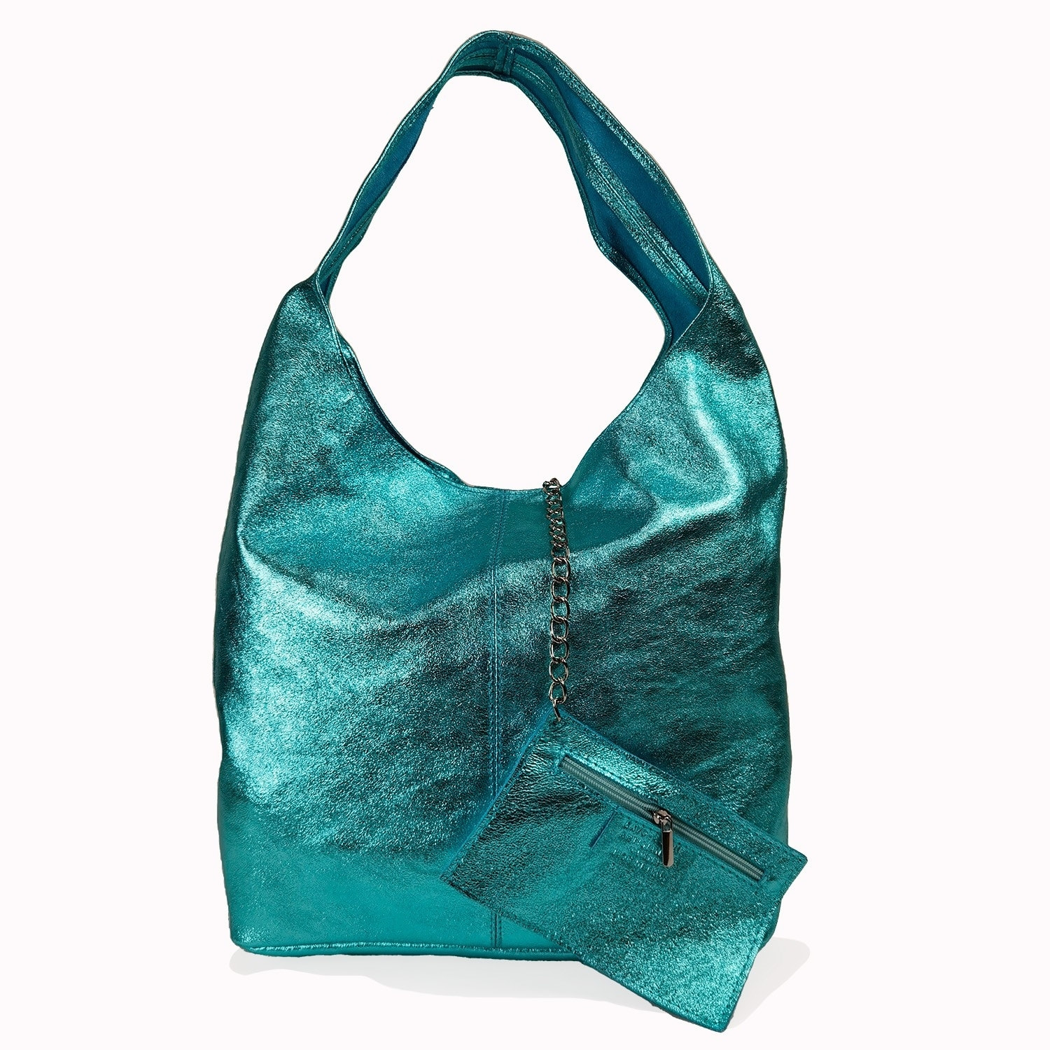 Borse Donna colore Blu-in pelle Made in Italy 43X35X8cm