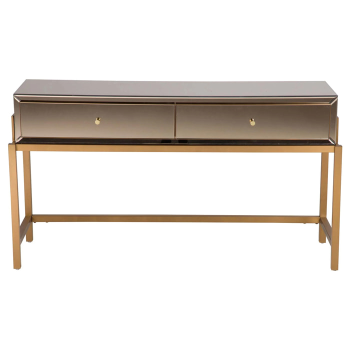 Consola Espejo Acero Inoxidable Prestine 140x42x73 Cm