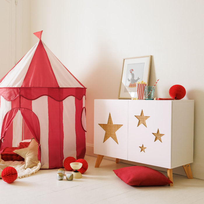 Meuble de rangement enfant Étoile - bois - blanc - 65x79 cm