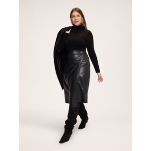 Fiorella Rubino - Maglia dolcevita second skin misto cashmere - Nero