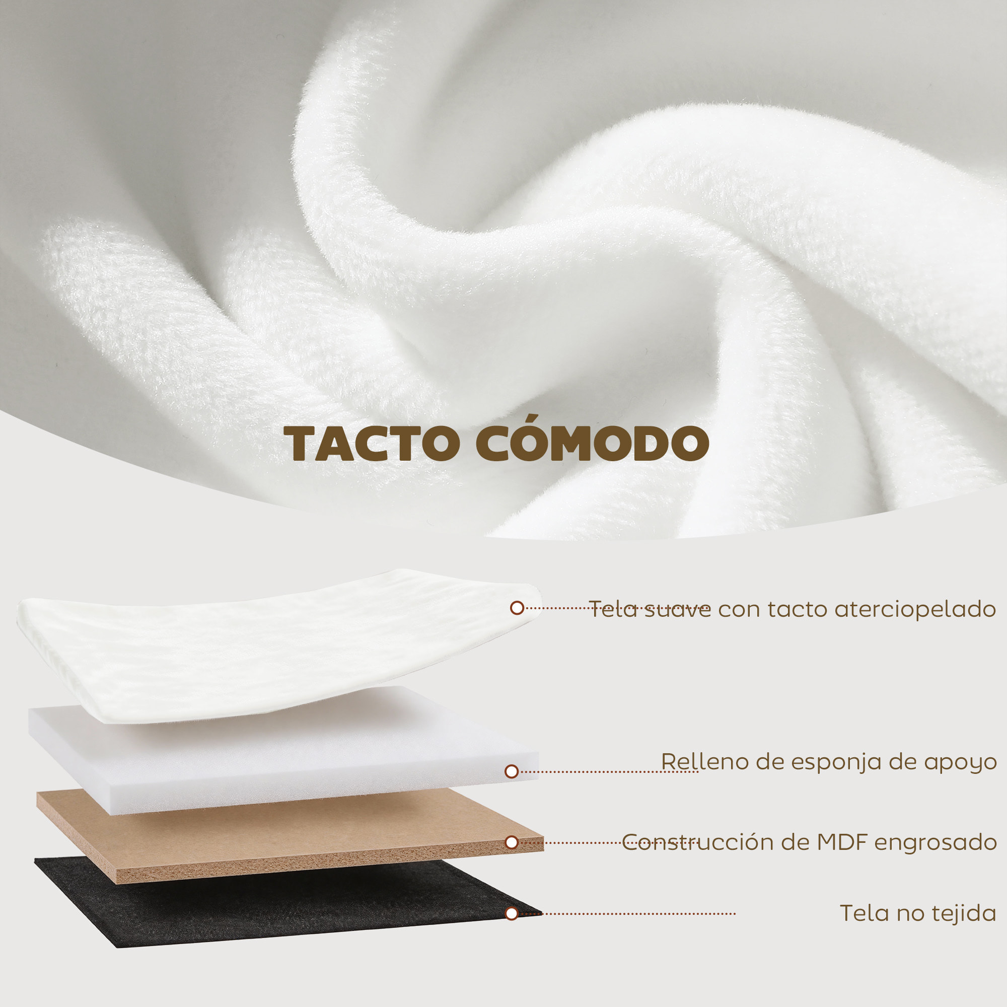 Puff Almacenaje, Banco Almacenaje Plegable, 72 L, 76x38x35 cm, Tapizado en Terciopelo, Baúl de Almacenamiento, Carga 120 kg, Taburete para Sala de Estar, Dormitorio, Entrada, Crema