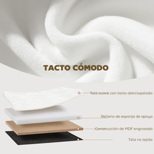 Puff Almacenaje, Banco Almacenaje Plegable, 72 L, 76x38x35 cm, Tapizado en Terciopelo, Baúl de Almacenamiento, Carga 120 kg, Taburete para Sala de Estar, Dormitorio, Entrada, Crema