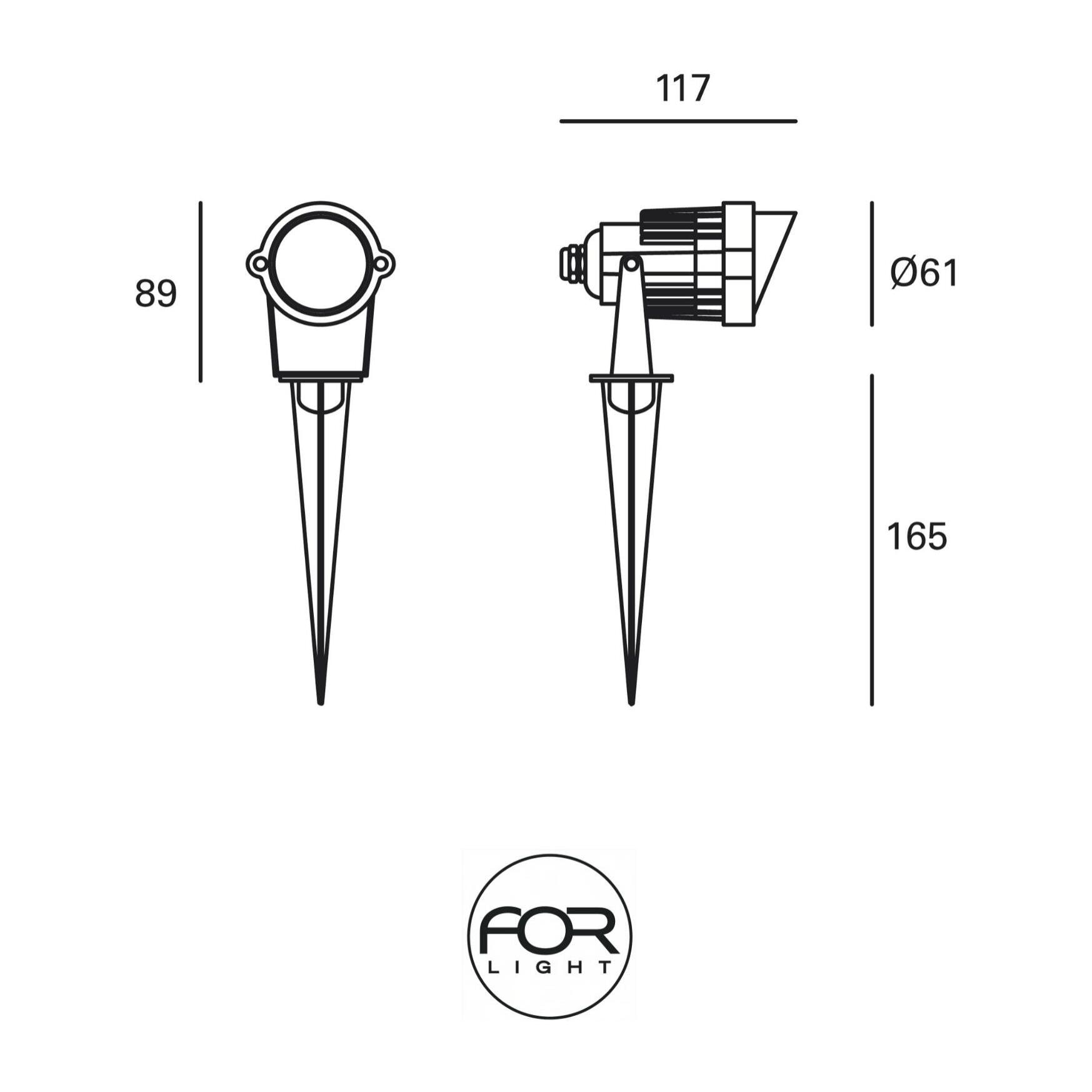 Forlight Eleve - Foco Proyector de Techo y Pared para Exterior con Protección IP65. Aplique de Pared o Foco de Techo Orientable