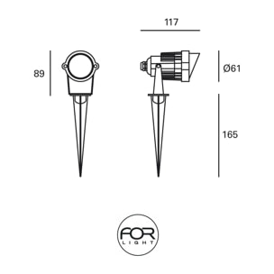 Forlight Eleve - Foco Proyector de Techo y Pared para Exterior con Protección IP65. Aplique de Pared o Foco de Techo Orientable