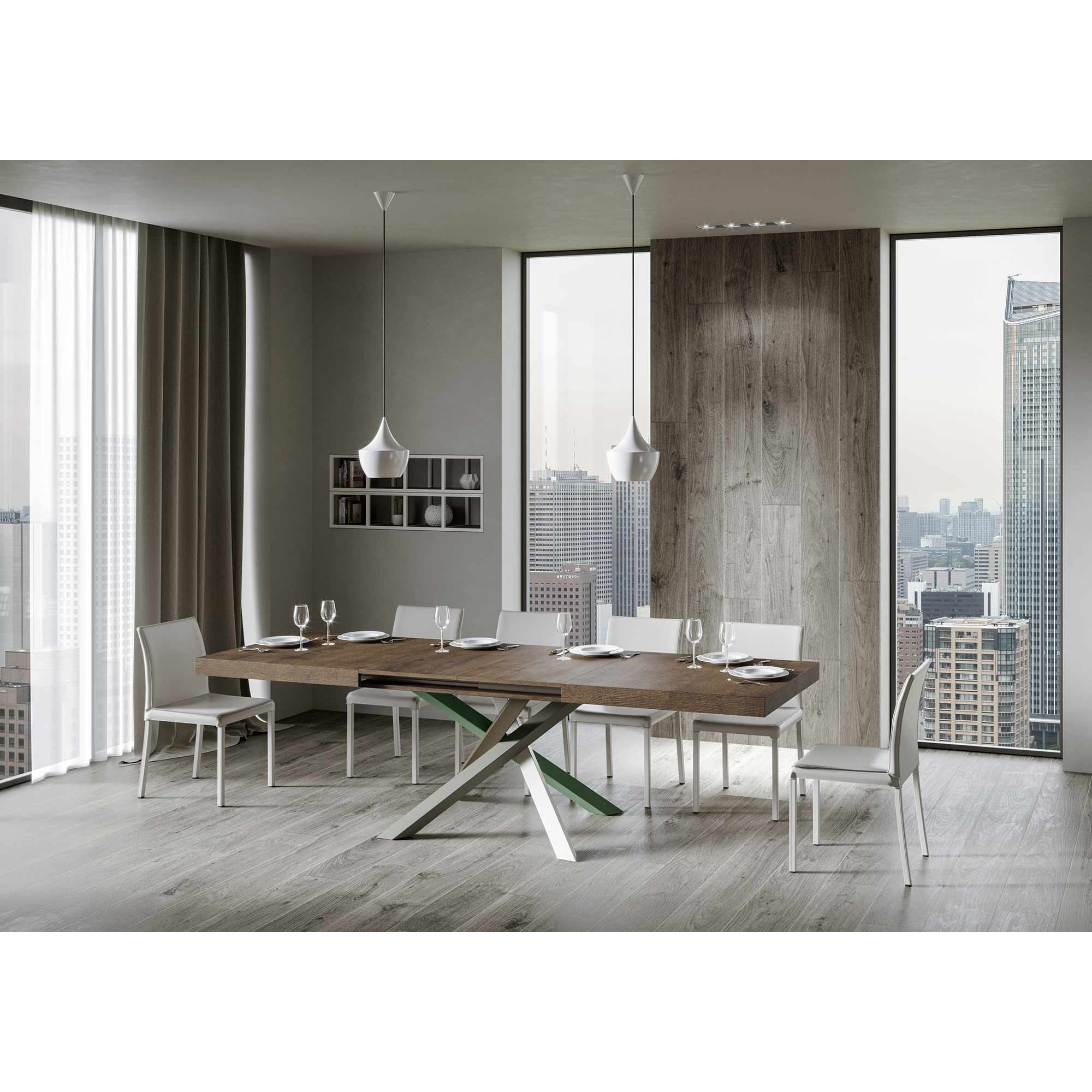 Mesa extensible 90x200/460 cm Volantis Nogal estructura multicolor 4/A