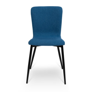 Chaises Margot en velours - Bleu canard
