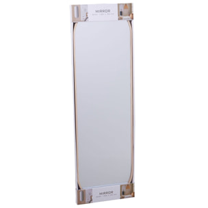 Espejo ovalado 30x100cm marco de madera clara, con gancho trasero para pared, ideal para dormitorio o pasillo