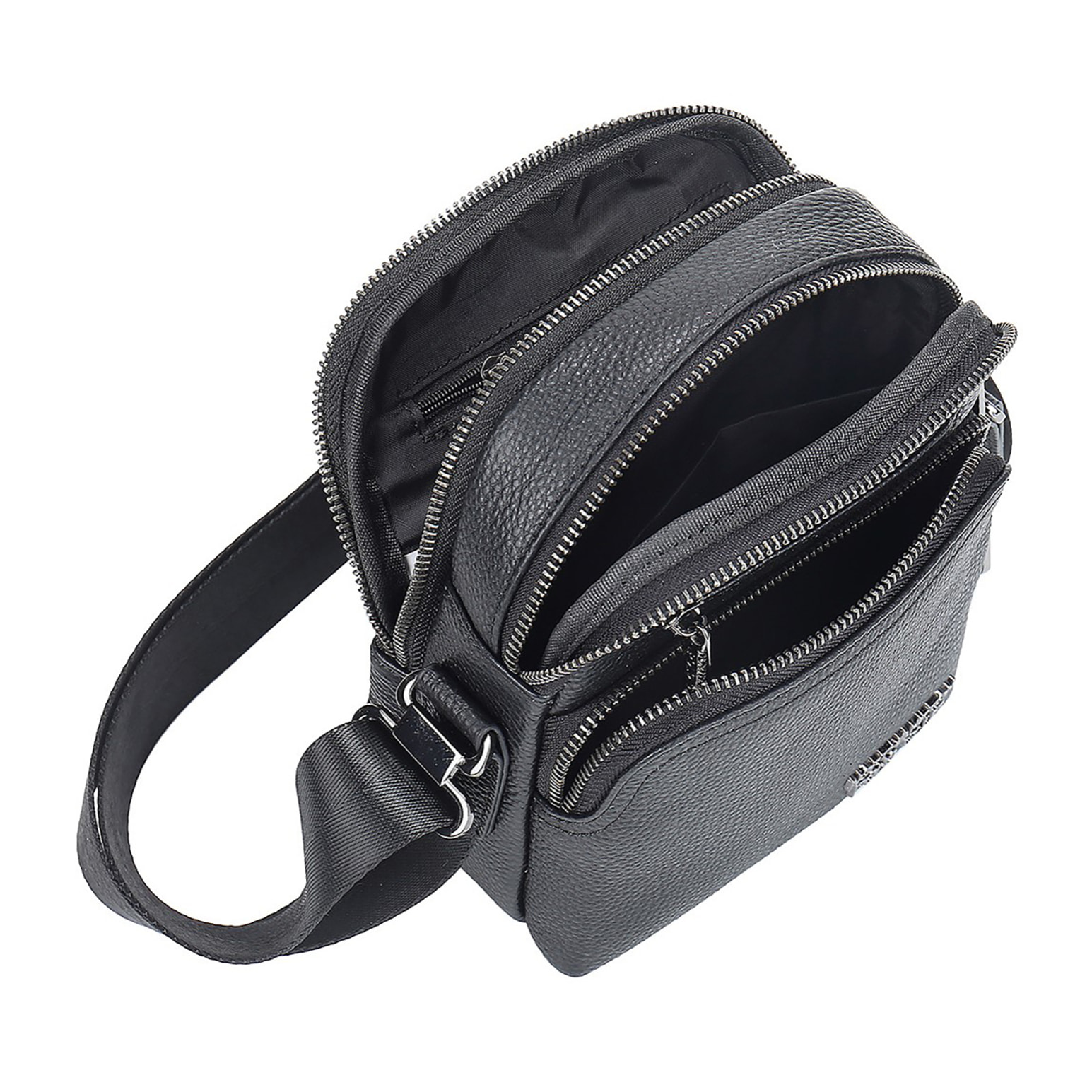 Borsa a tracolla  da uomo In Vera pelle Made in Italy 21x18x9,5 cm