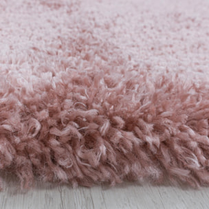 Tapis longs poils shaggy tissé motif uni TENI