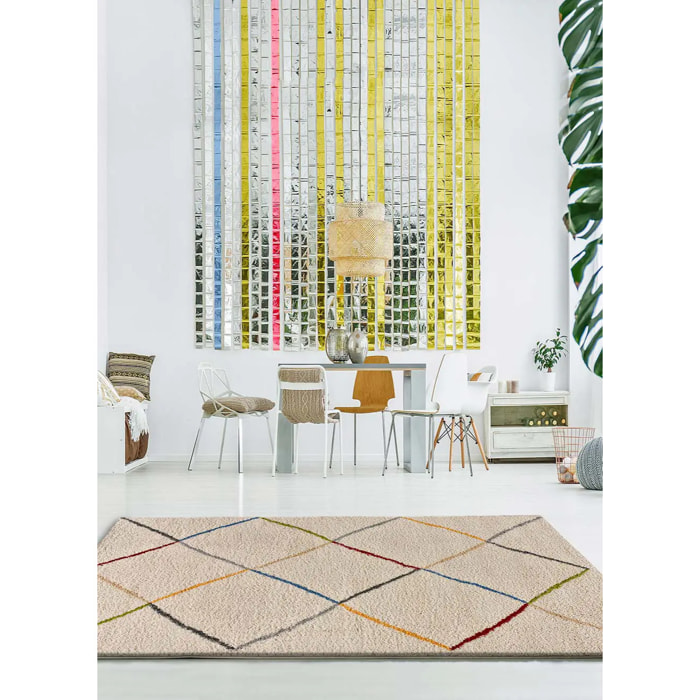 KASBAH Alfombra shaggy bereber en color blanco, varias medidas disponibles