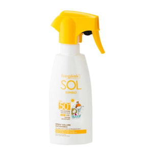 SOL bimbo - Spray solare - antisabbia, resistente all'acqua - con Aloe vera e latte di Mandorle dolci - protezione molto alta SPF50+ (250 ml) - protezione specifica per la pelle dei bambini