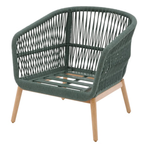 Fauteuil de salon de jardin "Orissa" vert olive polyester et acier