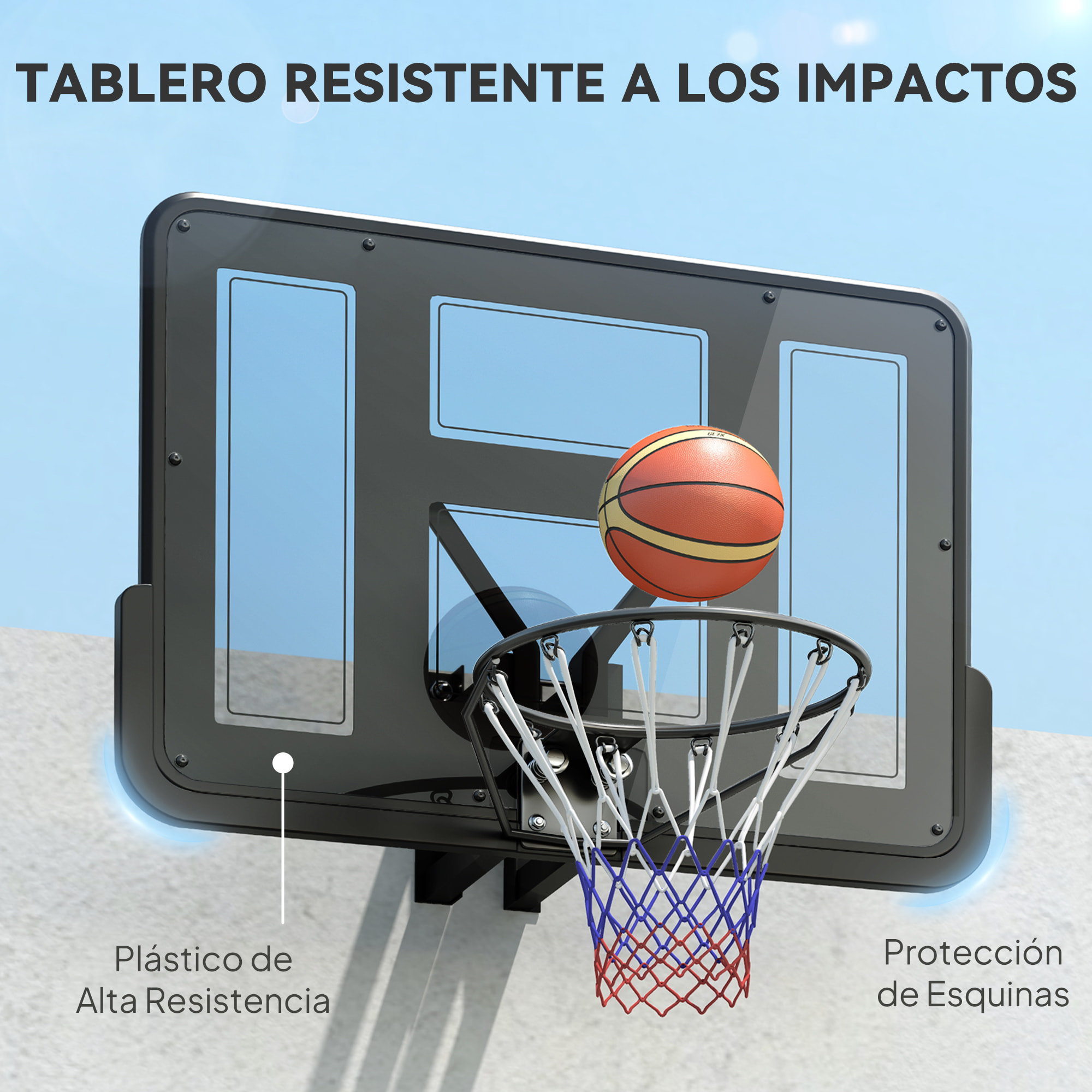 Canasta de Baloncesto de Pared, Tablero de Baloncesto para Interior y Exterior, con Panel Irrompible de 110x75 cm y Red Resistente a Desgarros, para Adultos y Niños, Negro