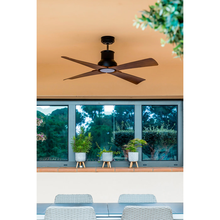 WINCHE M Ventilatore a soffitto nero/marrone