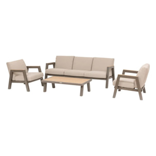 Salon de jardin "Axiome" 5 places beige et praline