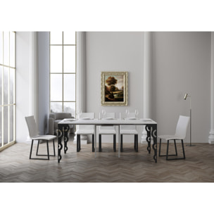 Console Karamay Small Evolution cm.90x40 (extensible à 196) Frêne Blanc cadre Anthracite