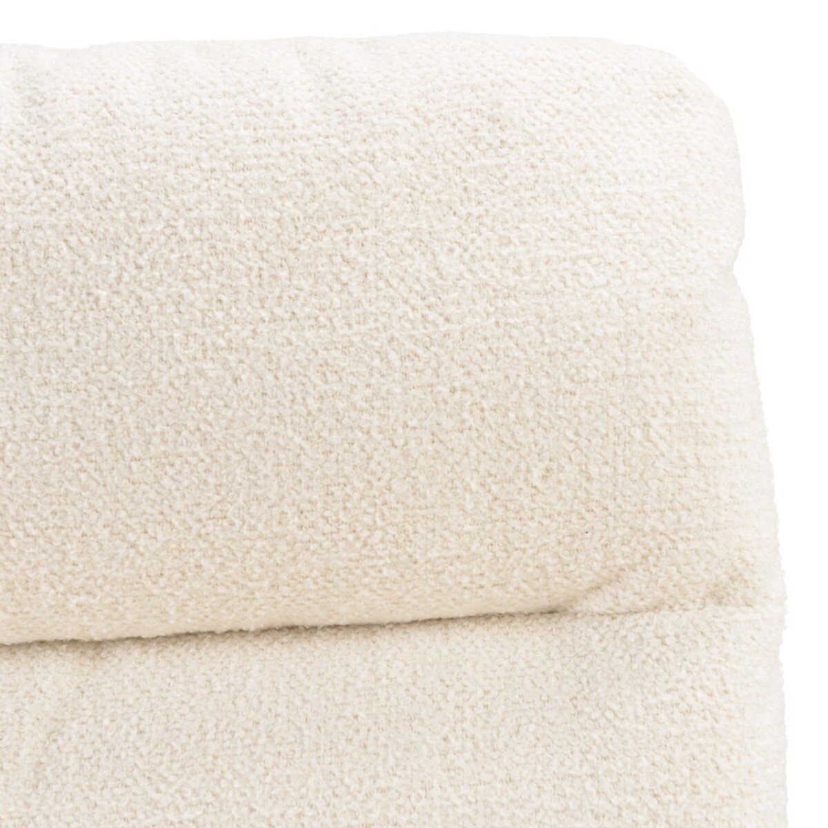 MINA - Chaise de bureau à roulettes en tissu écru dossier carré