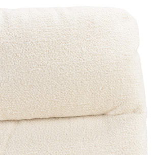 MINA - Chaise de bureau à roulettes en tissu écru dossier carré