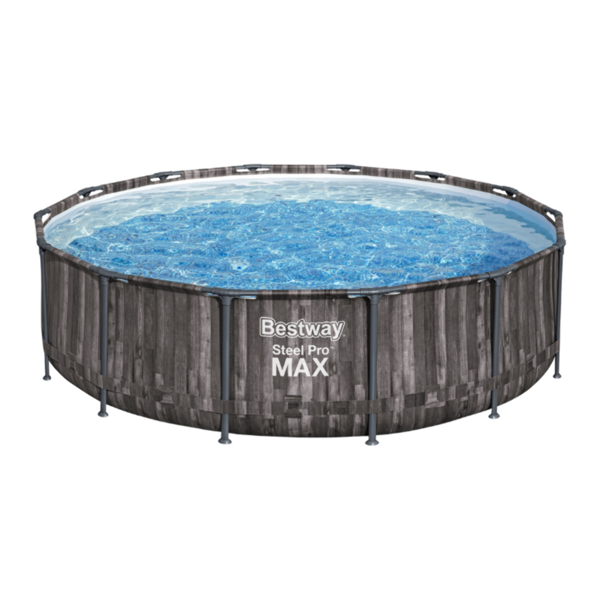 Bestway Piscine hors sol - Ronde - Steel Pro Max - Décor bois - 427 x 107 cm