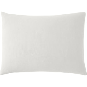 Paire de Taies D'oreiller 100% Gaze De Coton Blanc Pur