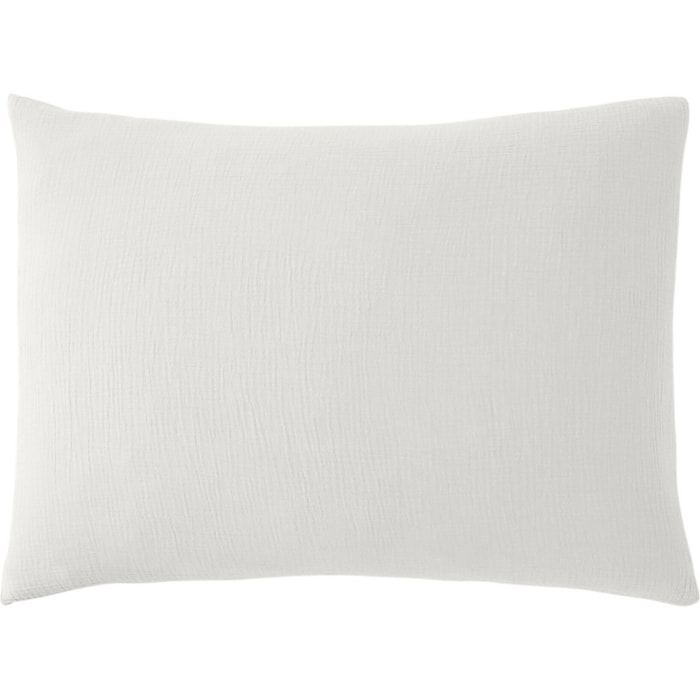 Paire de Taies D'oreiller 100% Gaze De Coton Blanc Pur