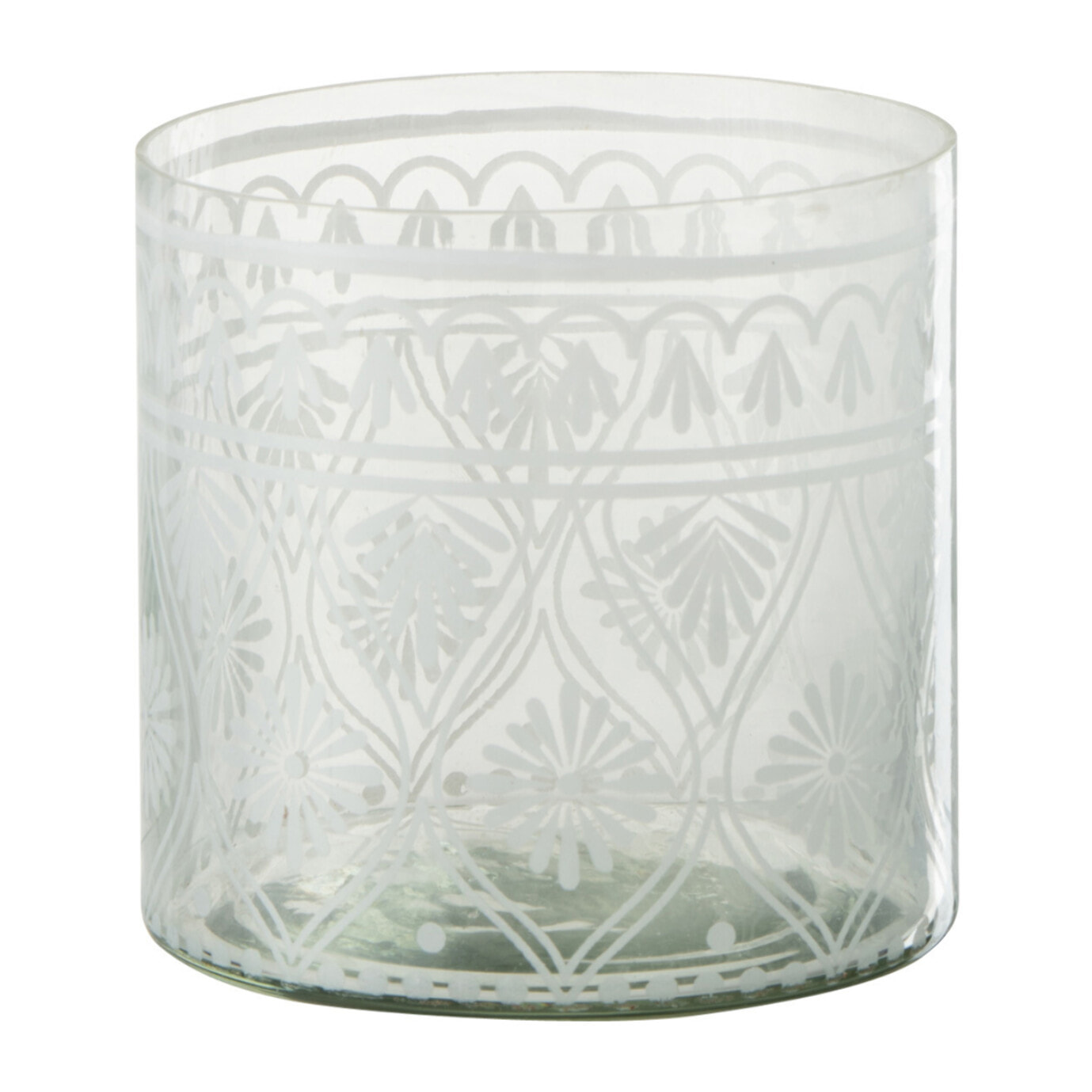 J-Line photophore à Motifs - verre - blanc/transparent - small -  4 pcs