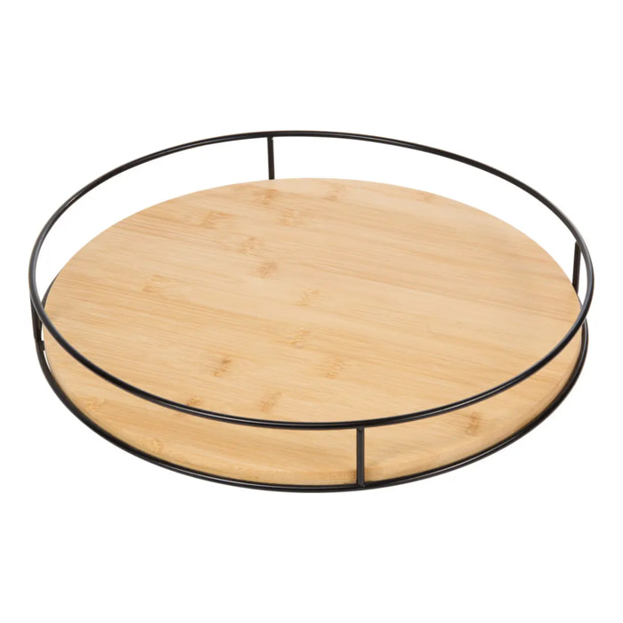 Plateau tournant Black bamboo D35cm beige
