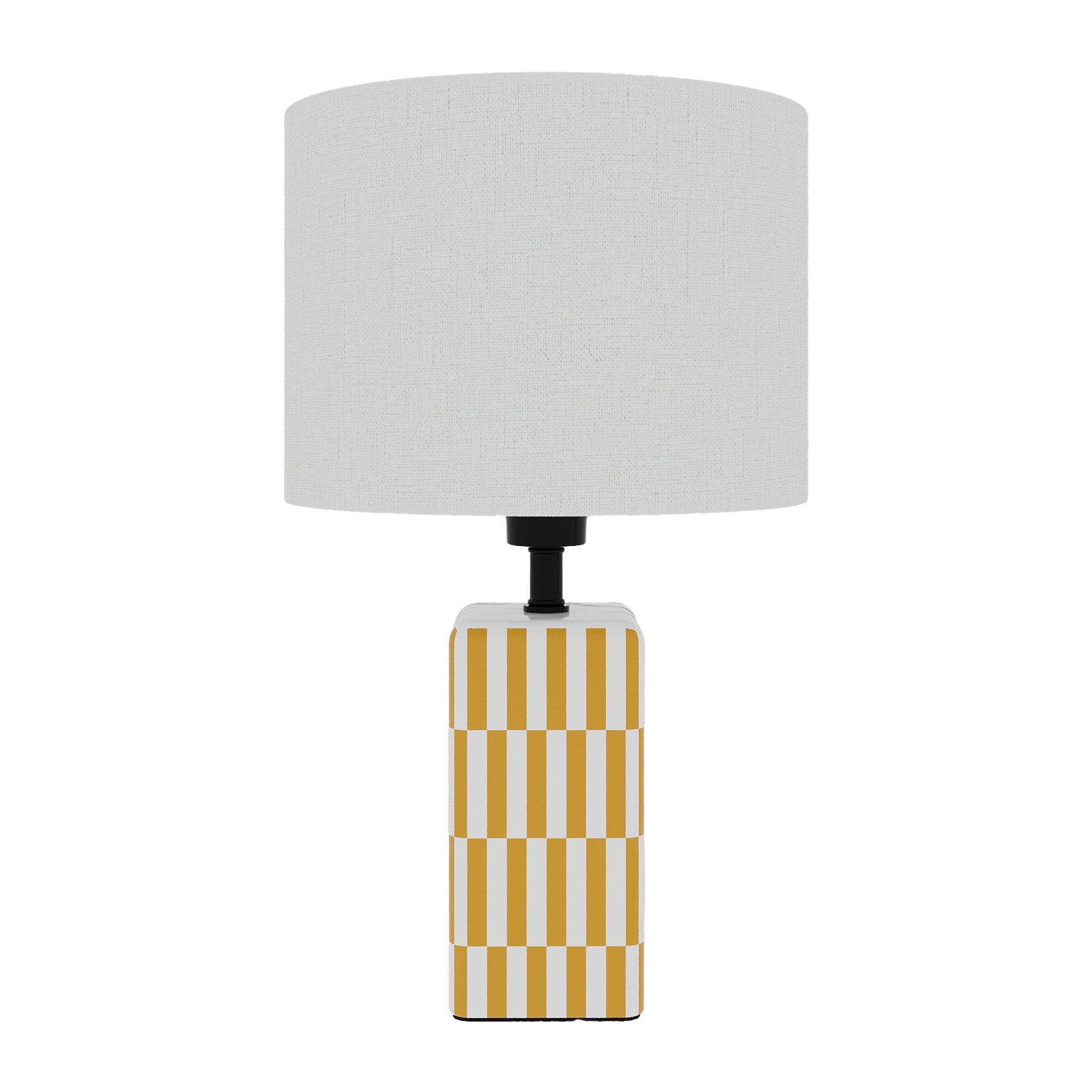 Lampe à poser Manet – céramique jaune et lin naturel