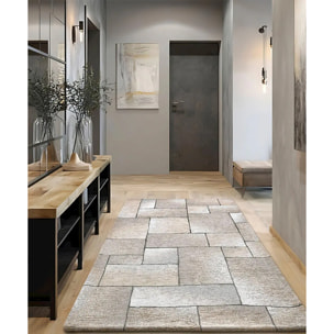 Tappeto Passatoia Corridoio Geometrico Tortora