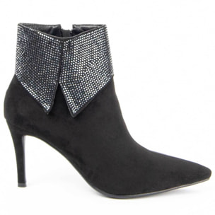 Botín De Tacón - Negro - Altura: 8 Cm